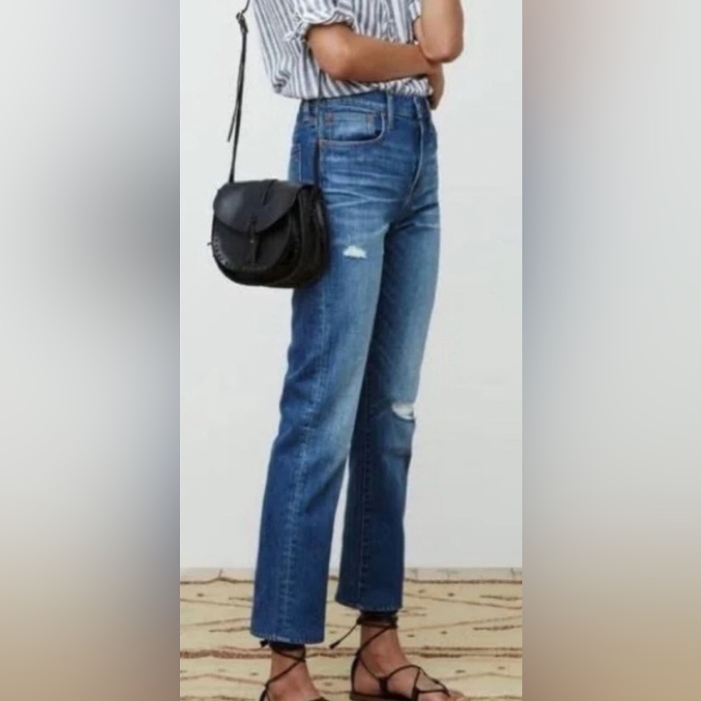 Madewell Straight Crop Blue Jeans | 26